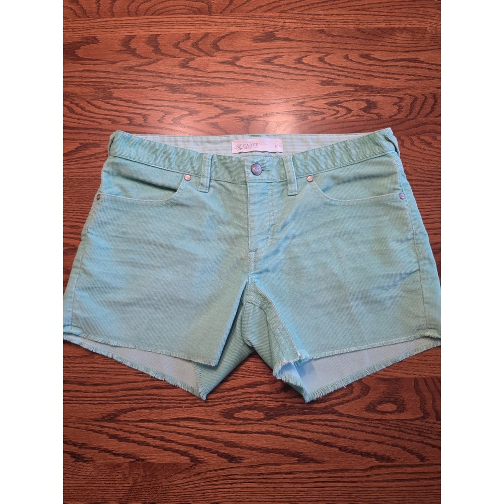Carve Designs Oahu Corduroy Shorts Womens Size 6 Bright Seafoam Green 4" Inseam